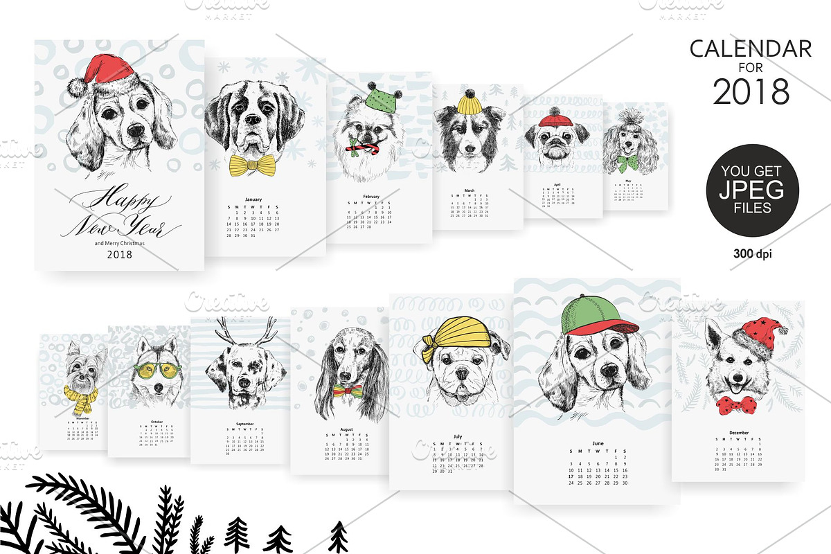 12 DOGS. Christmas Collection, an Illustration by OlgaAlekseenko (Photo 2 of 8)
