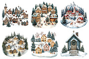 Christmas Village Watercolor Bundle, an Illustration by Daily.Designs (Thumbnail 5 of 5)