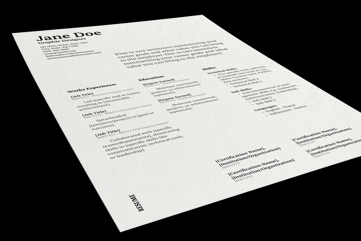 CV/Resume & Cover Letter Template_03, a Resume Template by Akreatipe (Photo 4 of 4)
