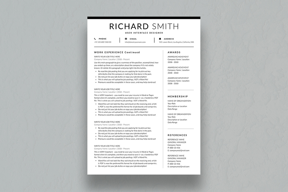 Resume Template, a Resume Template by DesignDevisers (Photo 2 of 10)