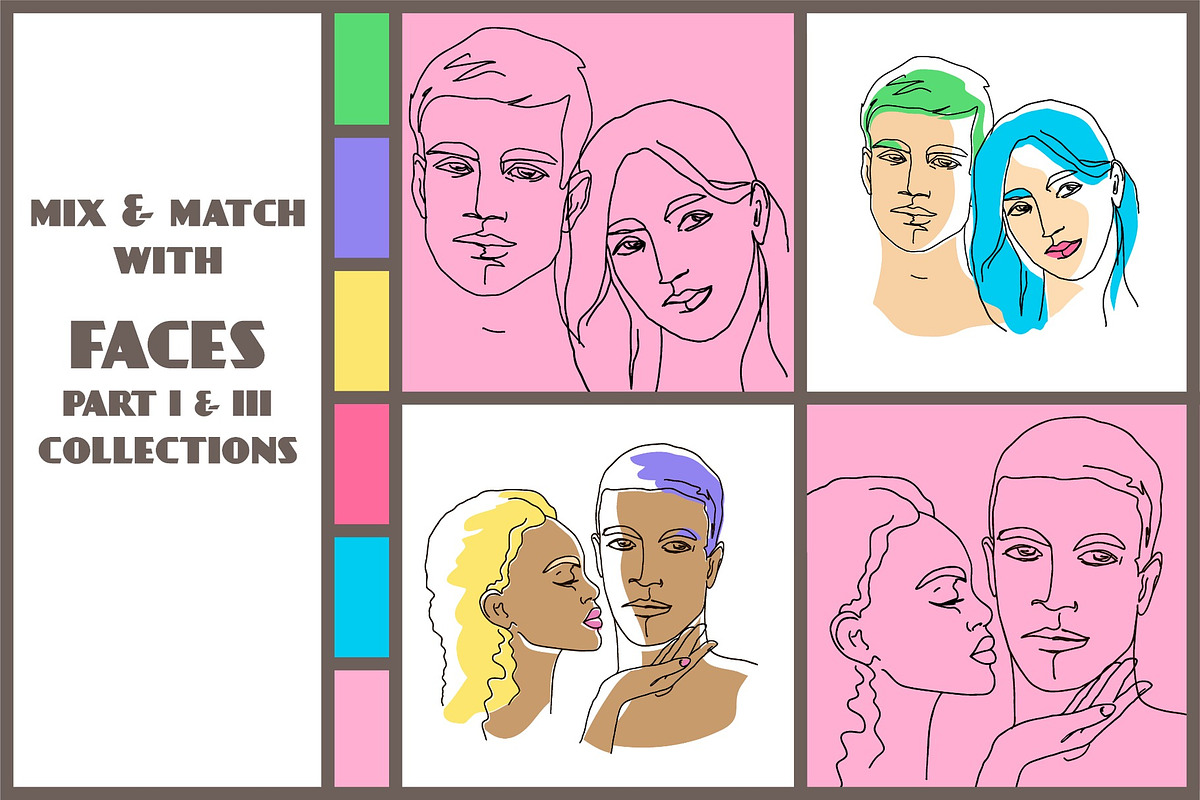 Male Face Line Art Portraits, a Person Illustration by statica (Photo 9 of 11)
