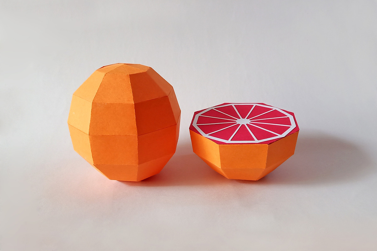 DIY Grapefruit - 3d papercraft, a Templates & Theme by PAPER amaze