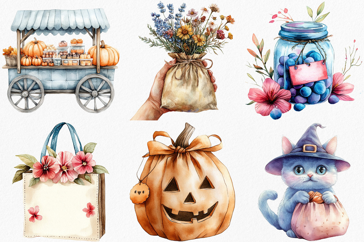Boho Halloween Trick or Treat, an Illustration by Canvas Craft (Photo 4 of 8)