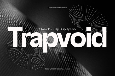 Trapvoid Ink Trap Display Typeface, a Sans Serif Font by graphicook