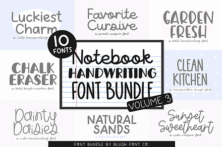 NOTEBOOK HANDWRITING BUNDLE VOL.3, a Handwritten Font by Blush Font Co.