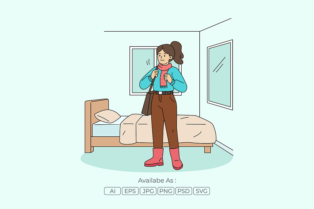 Woman Getting Ready for Office, a Person Illustration by Partikusi Design (Photo 2 of 3)