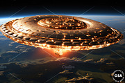Saucer-Shaped Extraterrestrial UFO, a Technology Illustration by Other Side Art (Thumbnail 6 of 8)