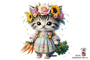 Vegetables Gardener Cat PNG Bundle, a Graphic by Clipart Bloom (Thumbnail 8 of 13)