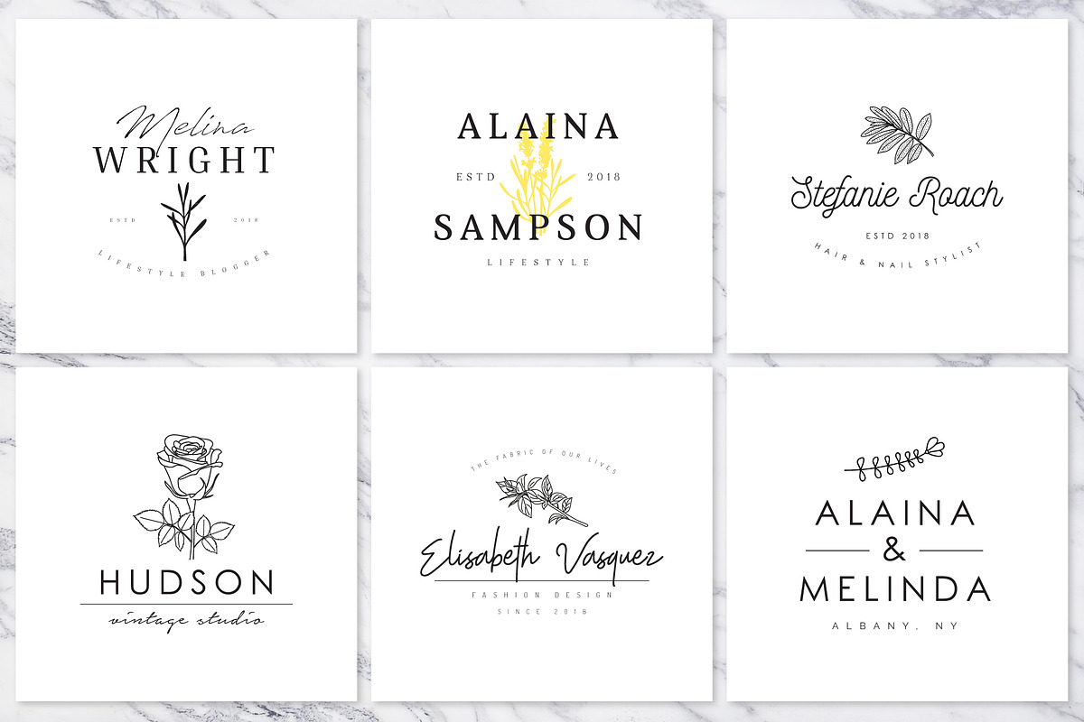 200 Hand Drawn Feminine Logo Bundle, a Branding & Logo Template by XpertgraphicD (Photo 10 of 61)