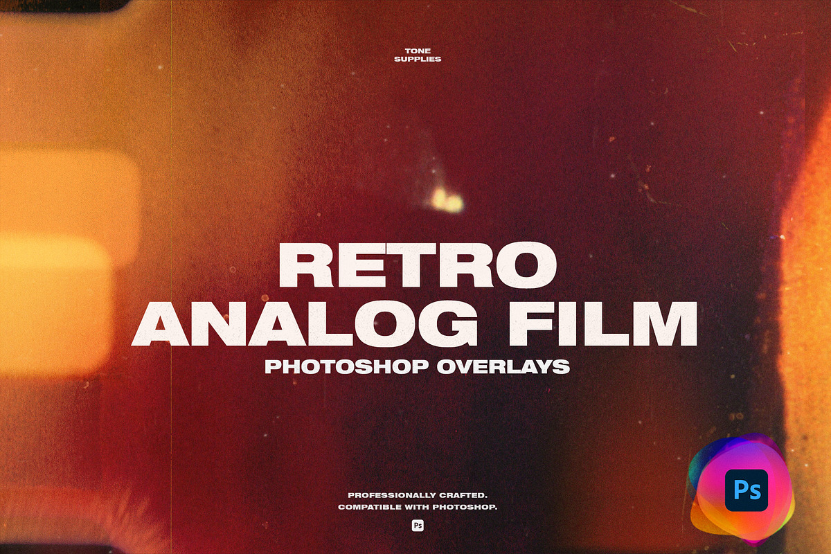 65 Retro Analog Film Leak Overlays, a Layer Style Add-On by TONE SUPPLIES (Photo 1 of 12)