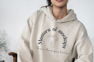 Gildan Sand Hoodie Mockup