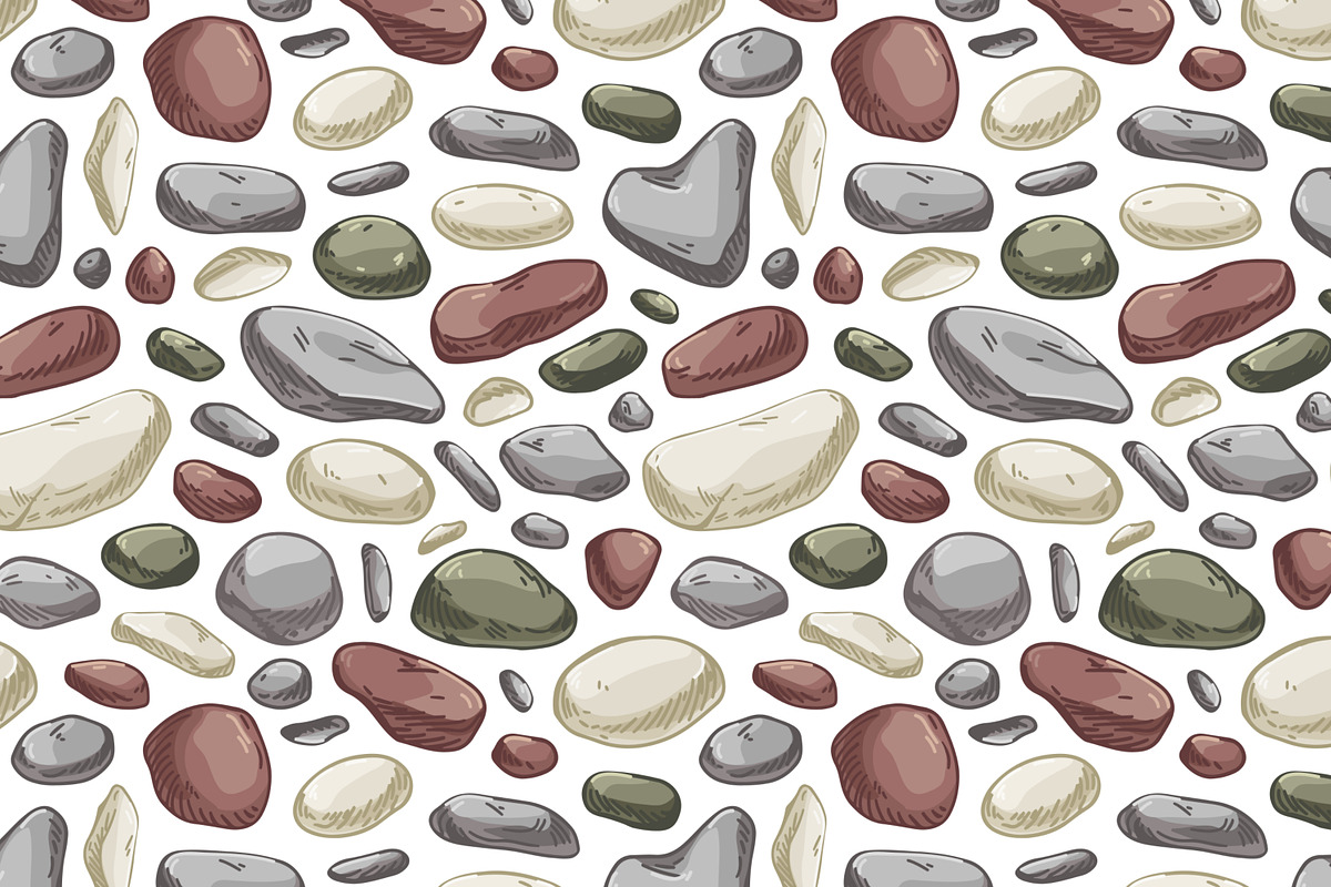 Stones and rocks seamless patterns, a Pattern Graphic by Good Studio (Photo 4 of 9)
