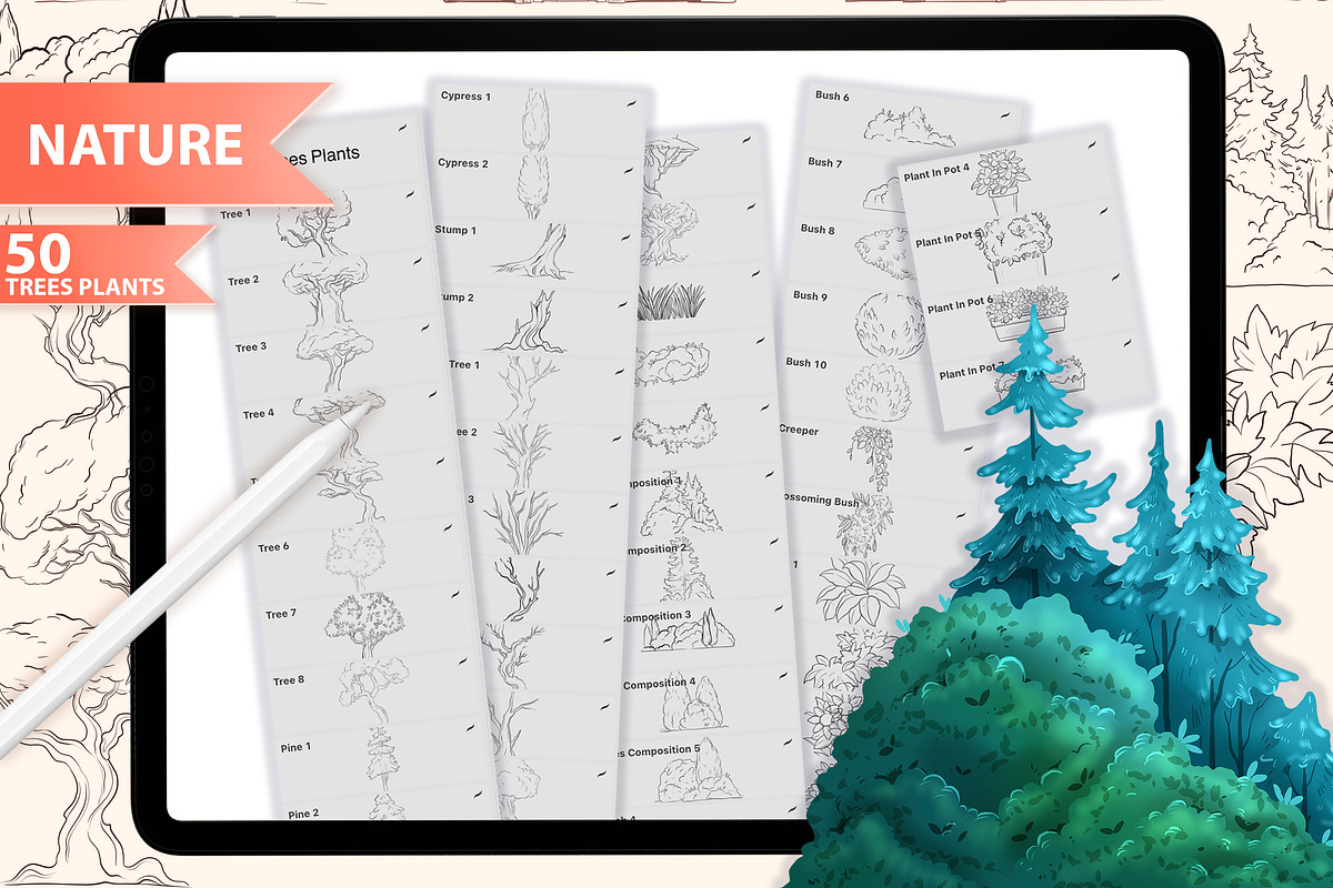 PROCREATE LANDSCAPE KIT & TUTORIAL, a Brush Add-On by AlexandraArt (Photo 3 of 13)