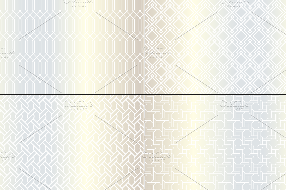 Mod Silver Seamless Patterns preview 4