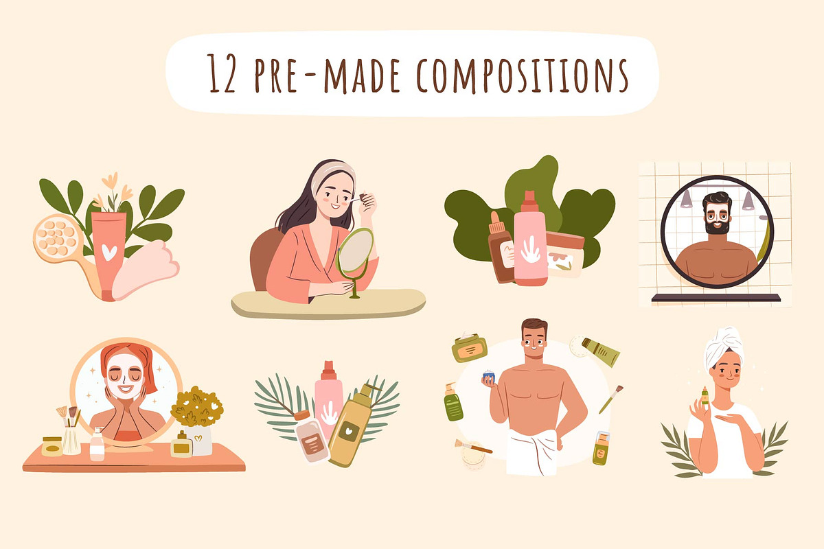 Skincare vector and PNG clipart, a Person Illustration by Heartwarming Art (Photo 4 of 13)