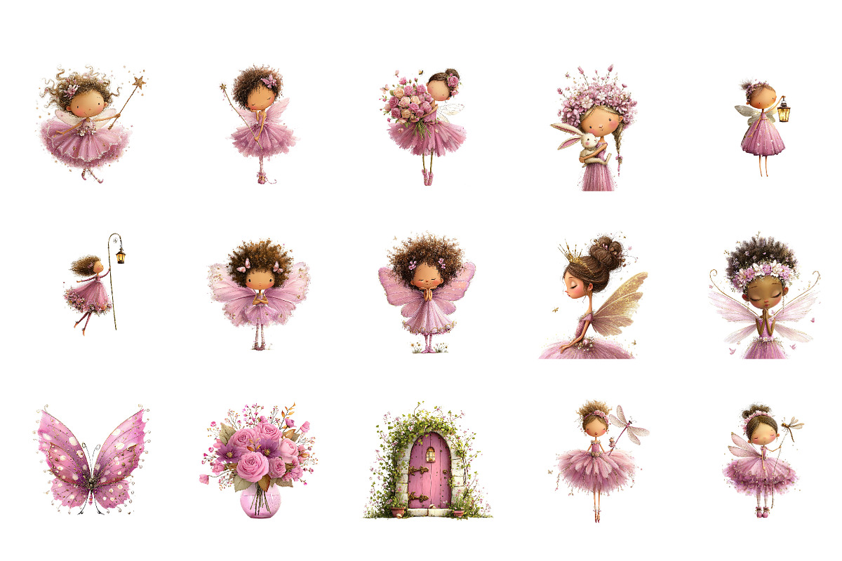 Pink fairy clipart2, an Illustration by CreationArt (Photo 5 of 5)