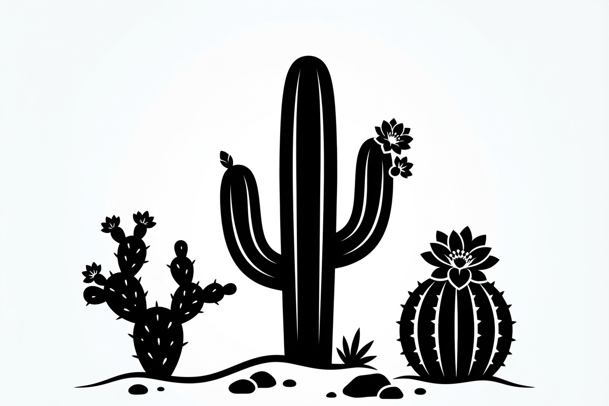 60 Desert Cactus Floral Silhouette, a Seasonal Illustration by Amazin_art (Photo 22 of 35)