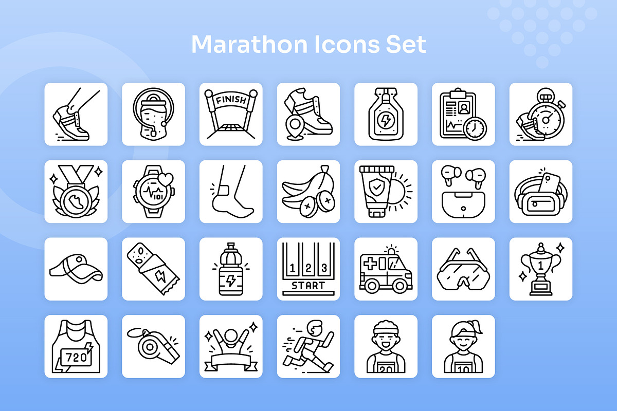 Marathon Icons Set - Line, an Outline Icon by Kmg Design (Photo 2 of 2)