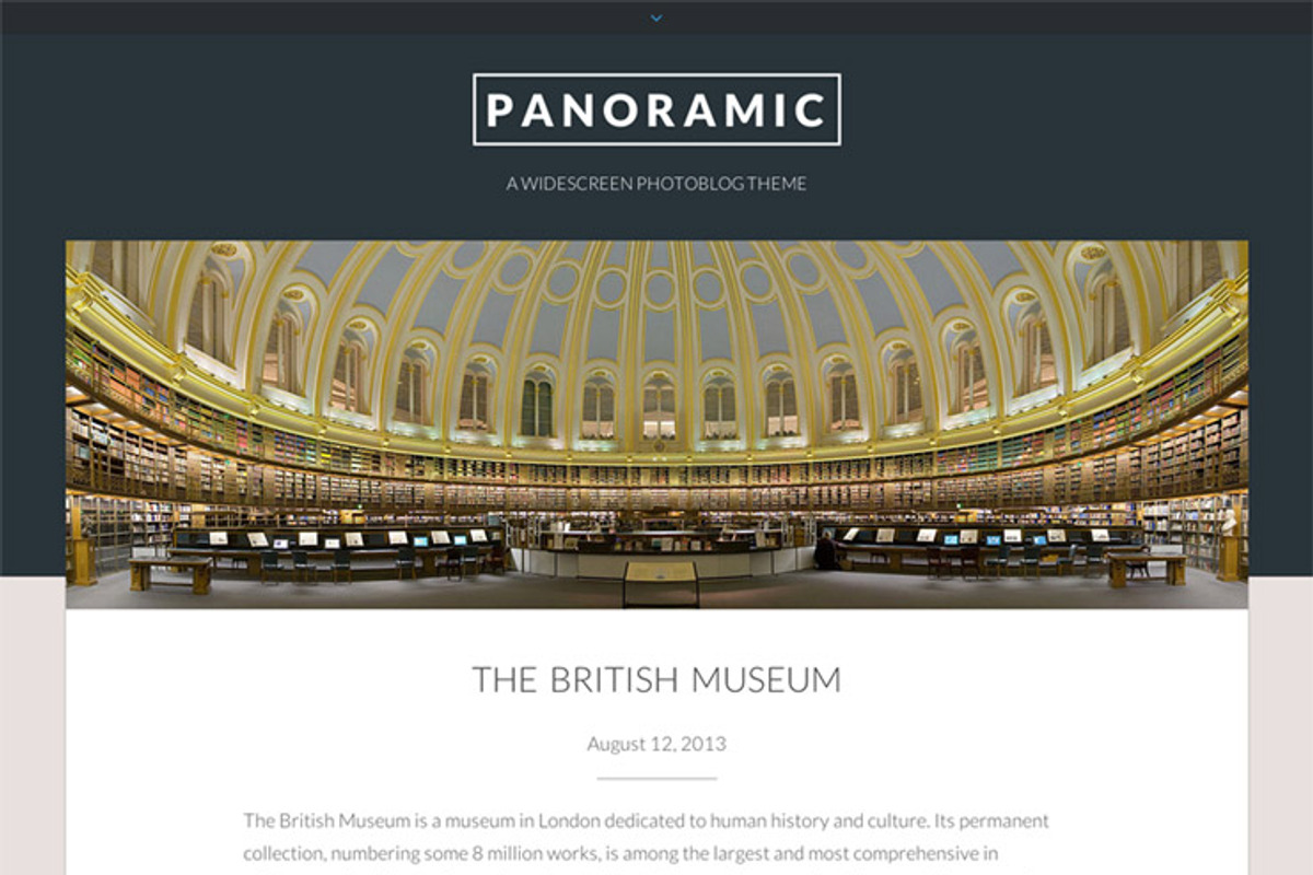 Panoramic. A Widescreen Photoblog, a WordPress Template by Courtyard Themes (Photo 2 of 3)