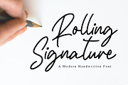 Rolling Signature, a Script Font by Fatmawati (Thumbnail 1 of 12)