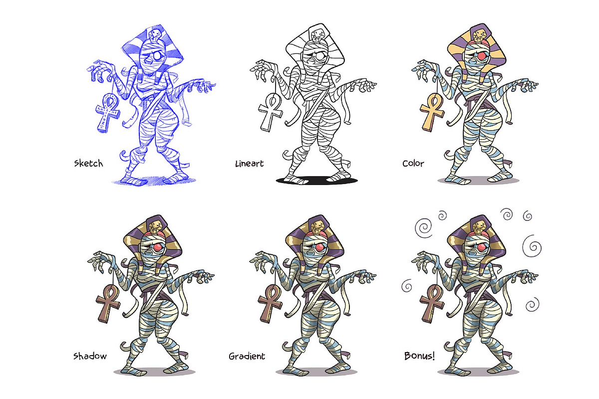 Walking Mummy, an Illustration by Cartoon Shop (Photo 5 of 6)