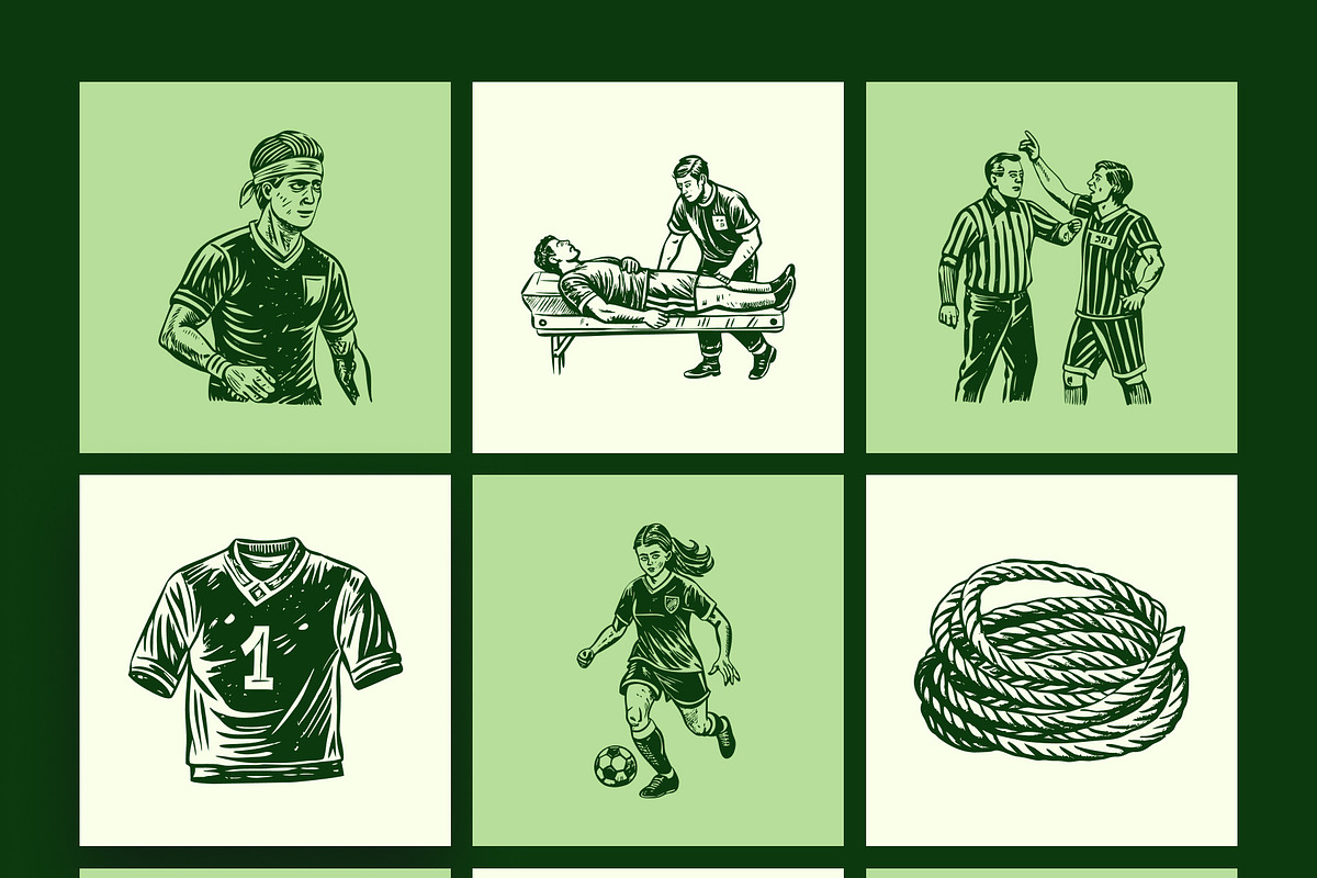Vintage Soccer Illustration Set, a Sport Illustration by Prosymbols (Photo 8 of 10)