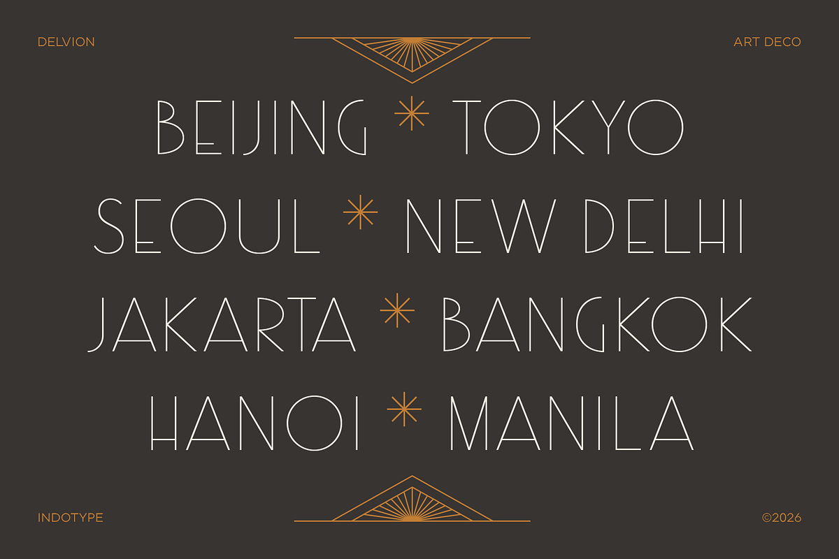 Delvion - Art Deco Typeface, a Sans Serif Font by Indotype Foundry (Photo 3 of 10)