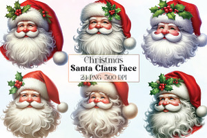 Santa Claus Face Christmas Clipart