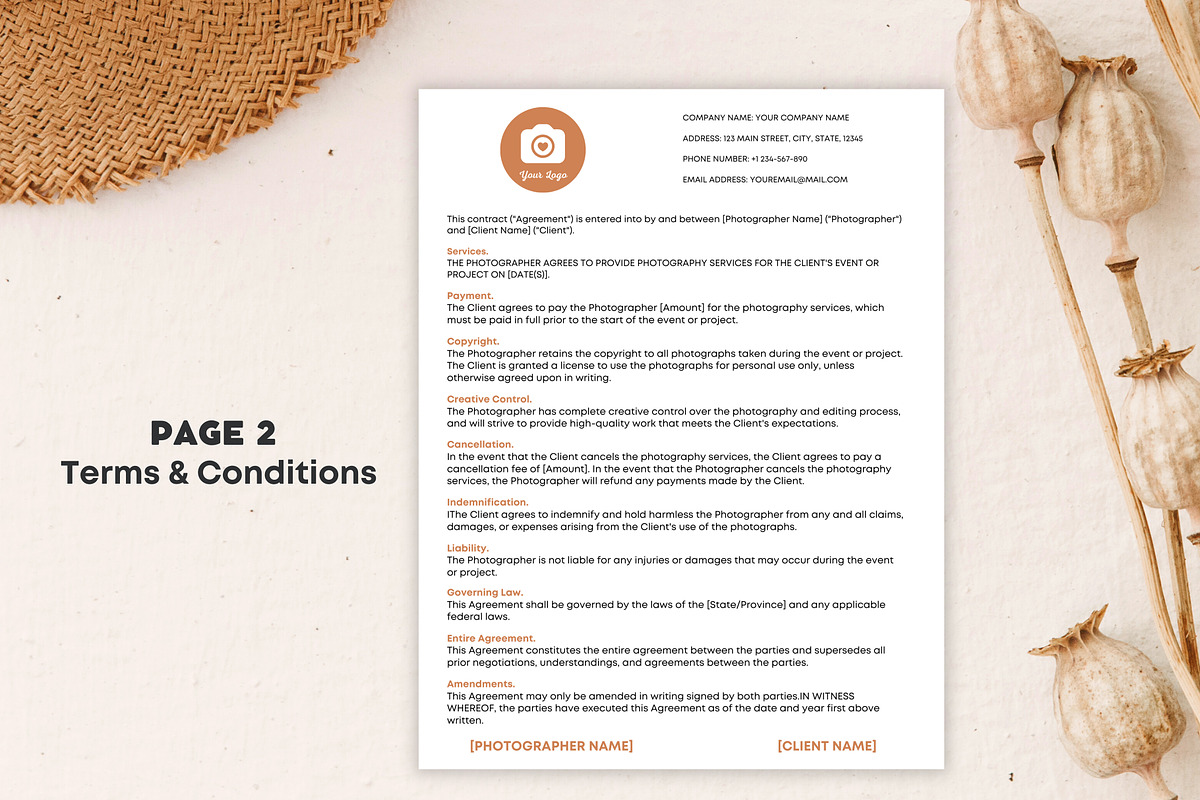Photography Client Contract Template, a Templates & Theme by Mrxking (Photo 4 of 5)