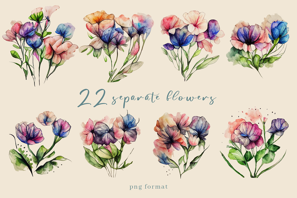 Watercolor Flowers | Hand-drawn, an Illustration by Tamara Sary (Photo 2 of 6)