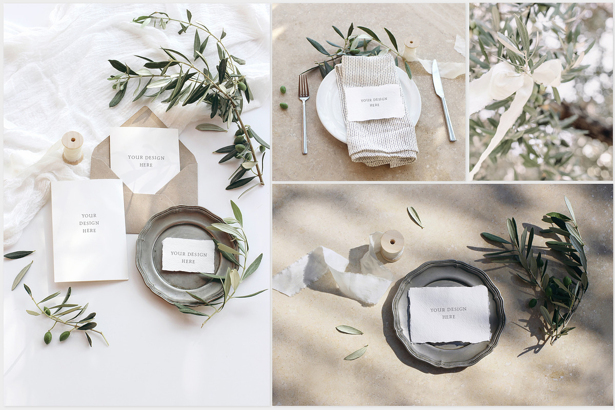Summer Olive wedding mockups, photos, a Print Template by Tabita's shop (Photo 3 of 8)