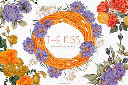 The Kiss Wreath Illustrations
