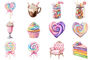 Watercolor Pastel Candyland Clipart, an Illustration by CitraGraphics (Thumbnail 2 of 5)