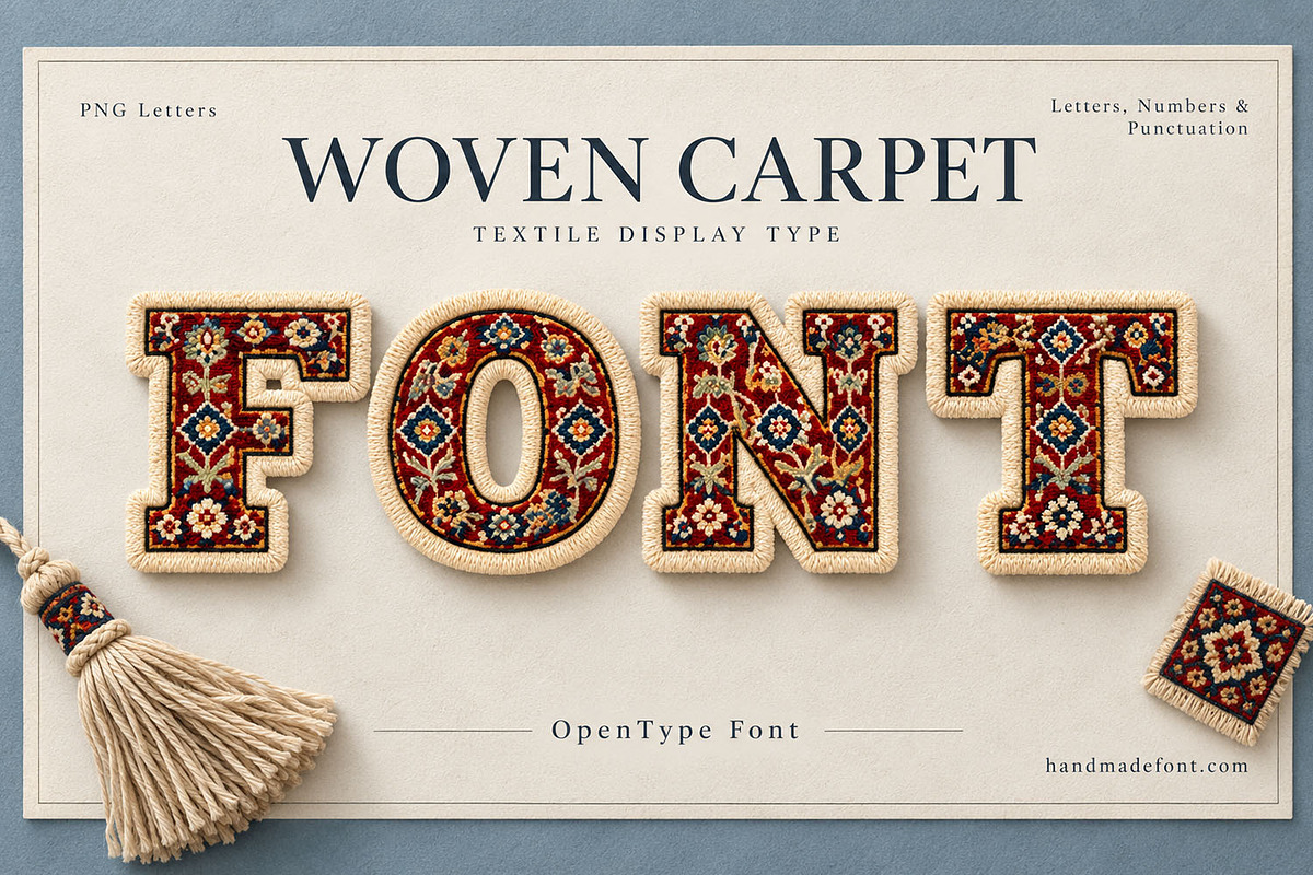 Woven Carpet Font, a Serif Font by Handmadefont (Photo 15 of 15)