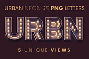 Urban Neon - 3D Lettering, a Graphic by MIIM (Thumbnail 1 of 8)
