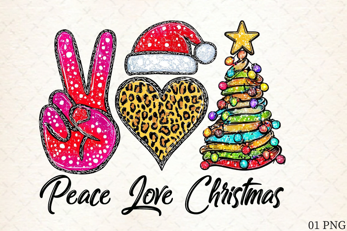 Peace Love Christmas Png, Christmas, an Illustration by Libby Wishes (Photo 1 of 6)
