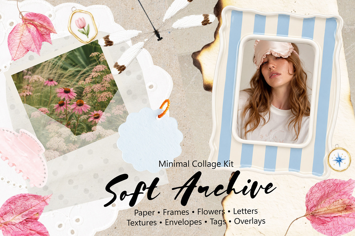 Soft Archive Scrapbook Collage Kit, an Object Graphic by DreamoraArt (Photo 13 of 13)