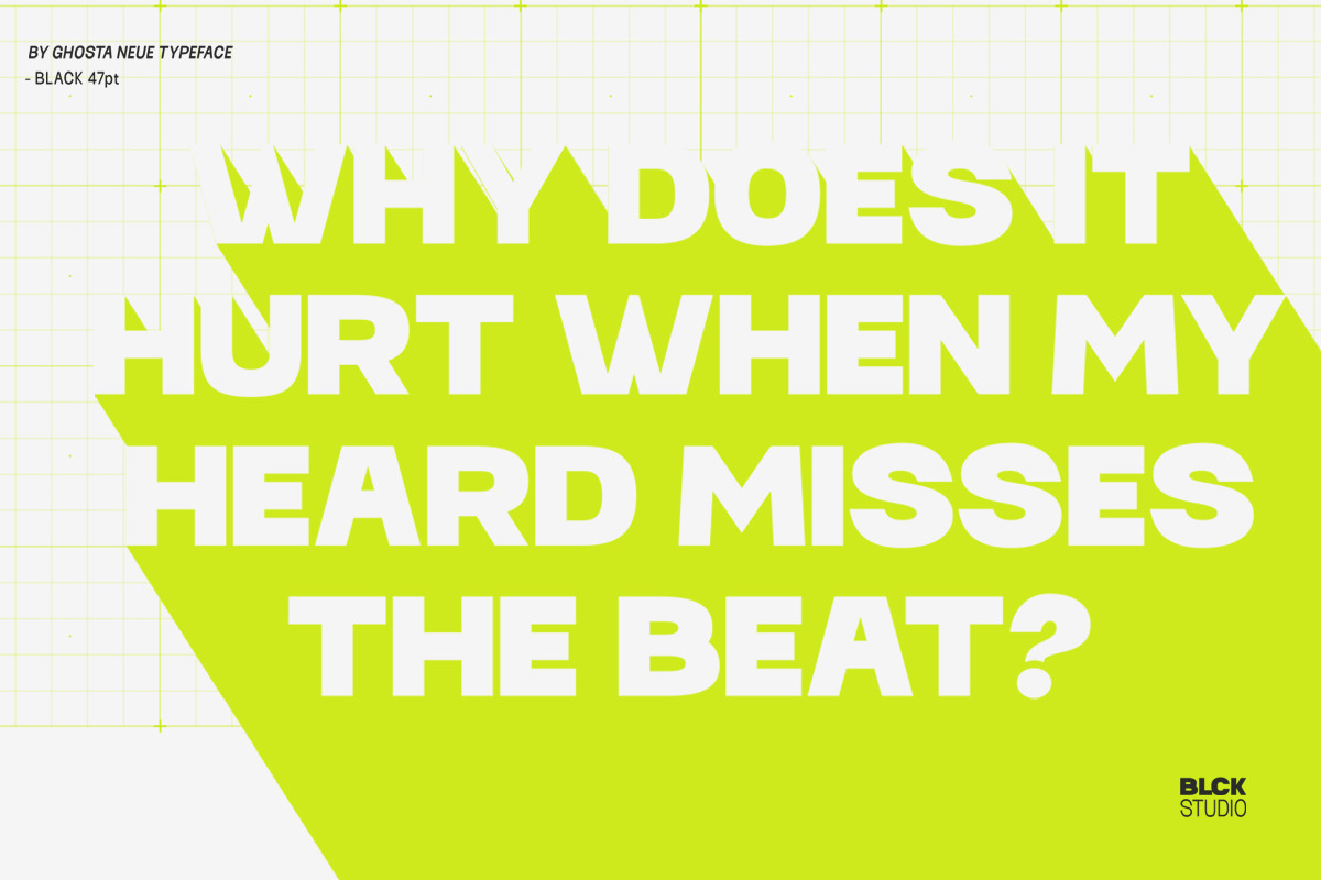 Ghosta Neue, a Sans Serif Font by Black Studio (Photo 13 of 15)