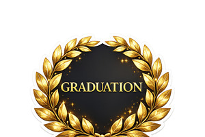Graduation golden laurel wreath with, an Illustration by Dvoevnore photos