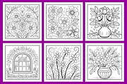 Elegant Floral Spring Coloring Pages, a Decorative Illustration by Coco Bloom (Thumbnail 2 of 5)