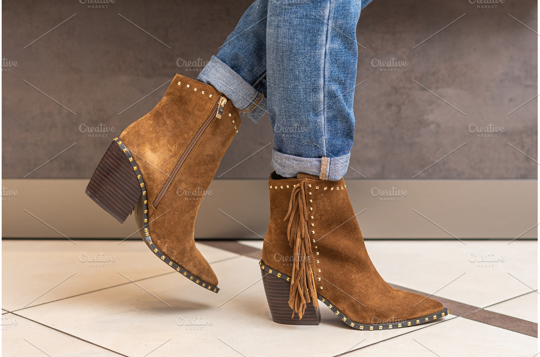 women's gray cowboy boots at the, a Beauty & Fashion Photo by wip3out