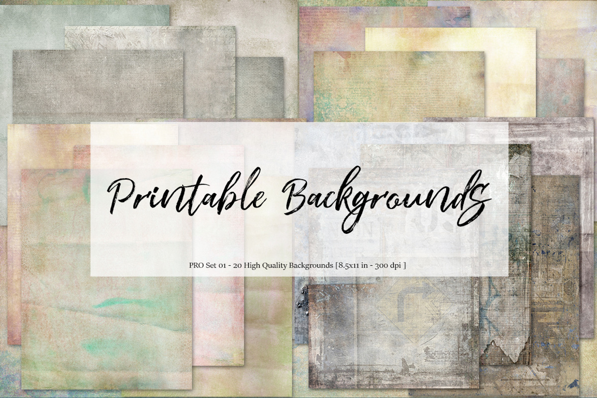 Printable Backgrounds - Set 01, a Texture Graphic by Gwenhw (Photo 1 of 2)