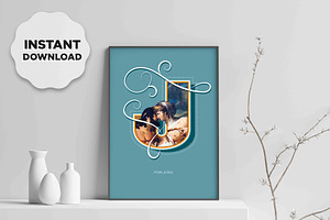 Mythological Alphabet Poster - J
