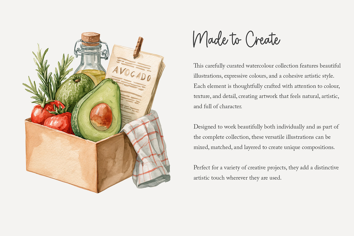 100 avocado clip art, a Food Illustration by Poppy Lane Studio (Photo 8 of 12)