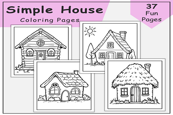 Kawaii Simple House Coloring Pages