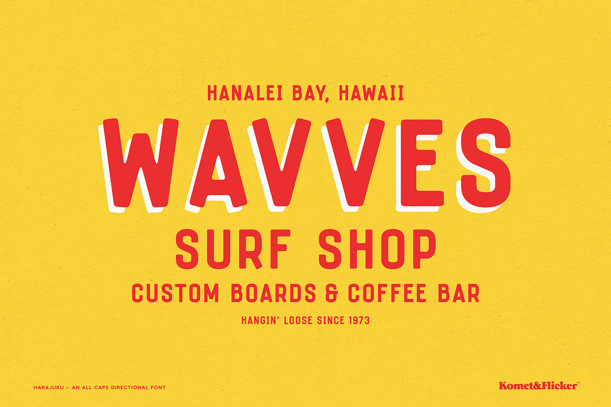 Harajuku - A Directional Font, a Sans Serif Font by Komet & Flicker (Photo 11 of 14)