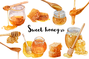 Watercolor sweet honey