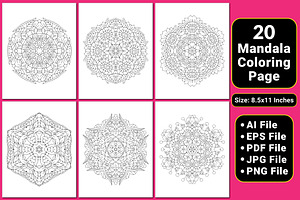 Mandala Coloring Book Pages, a Pattern Graphic by mirajeee