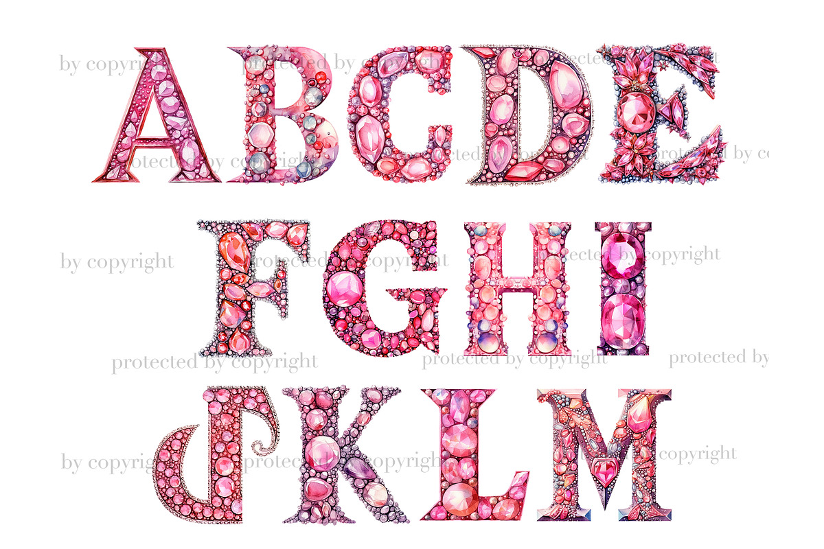 Pink Fashion Alphabet, a Decorative Illustration by GlamArtZhanna (Photo 2 of 5)
