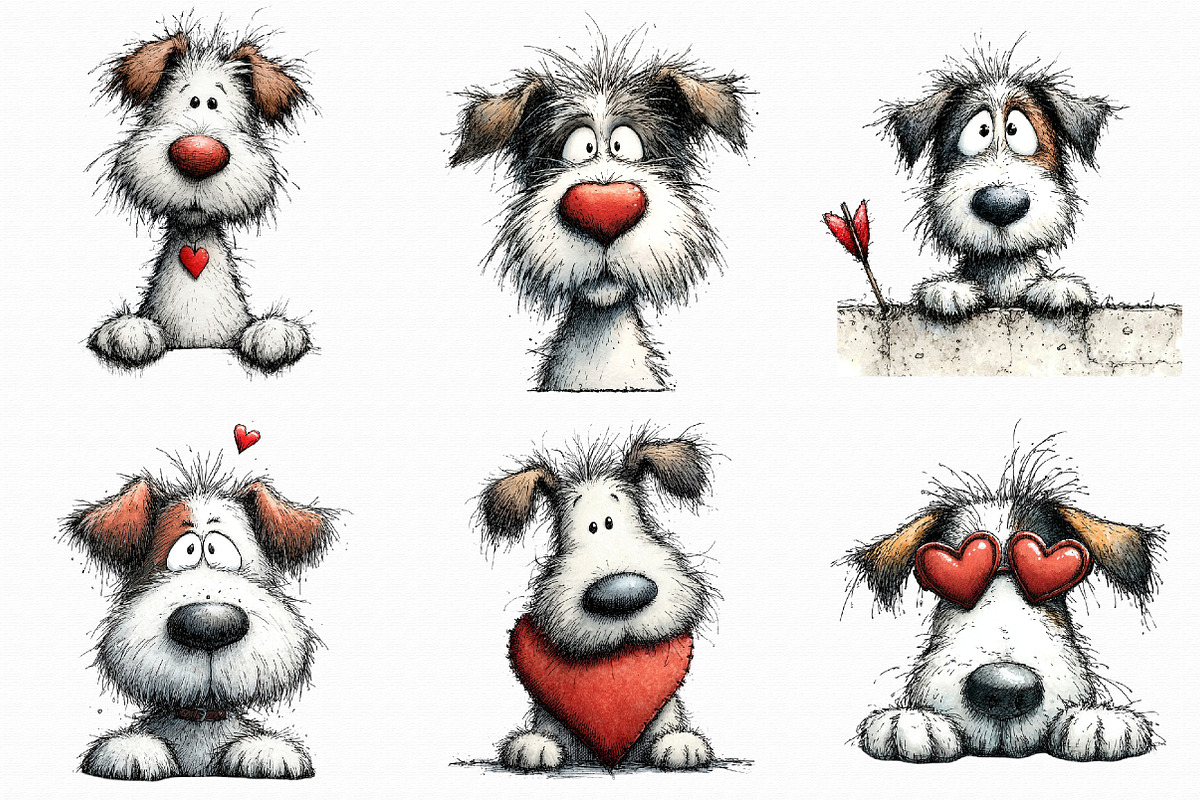Funny Valentine Peeking Dog Clipart, an Illustration by Libby Wishes (Photo 8 of 8)